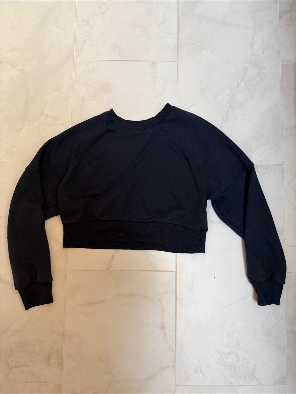 Women’s Navy Cropped Crewneck Sweatshirt